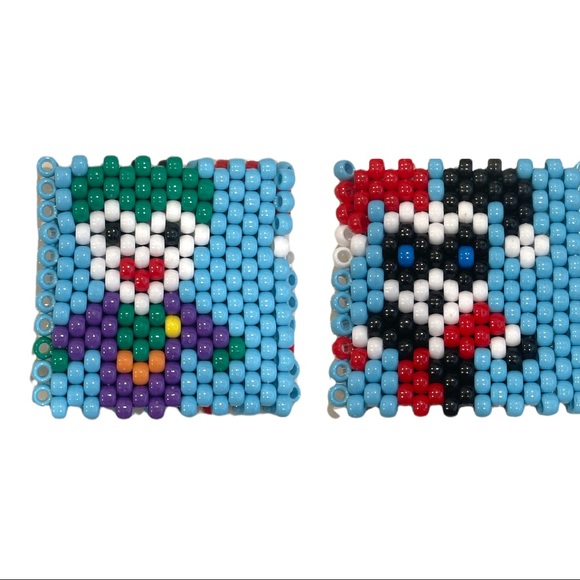 Joker and Harley Quinn inspired Bracelet Cuffs - Kandi - Picture 1 of 4
